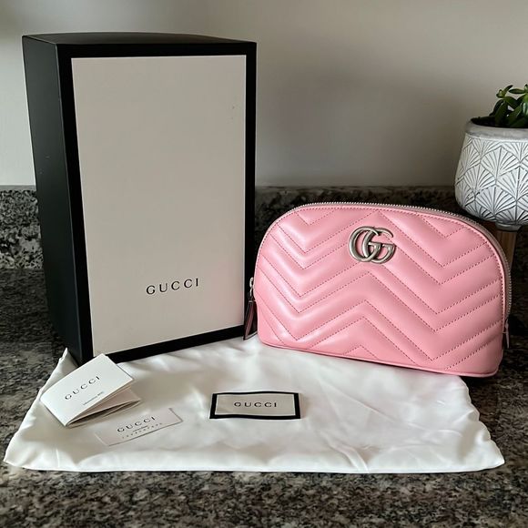Gucci Handbags - New Gucci Marmont 2.0 Calfskin Matelasse Makeup Bag
